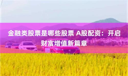 金融类股票是哪些股票 A股配资：开启财富增值新篇章